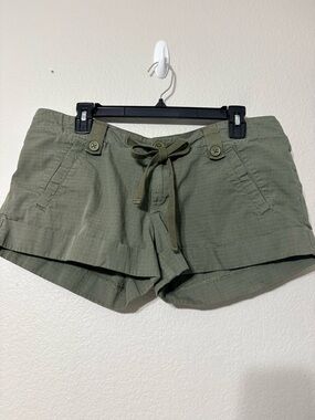 Surf Skate Brand Split Vintage Ripstop Olive LowRise Drawstring Shorts Hong Kong